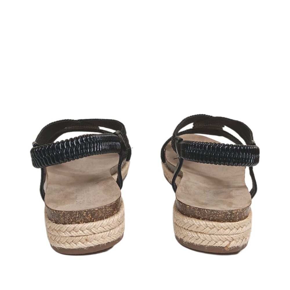 Kenneth Cole Harmony Sandals Womens 9 Black Woven Raffia T-Strap Boho Espadrille - Picture 5 of 5